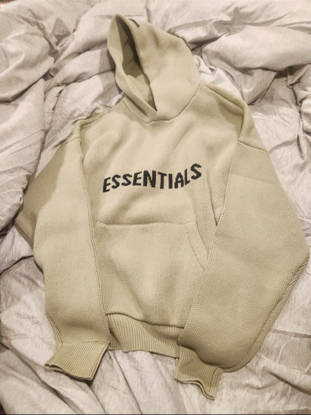 Essentials Men's pistachio Knit Hoodie